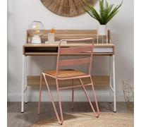 Natural Oak Veneer Effect One Drawer Desk | Bradbury