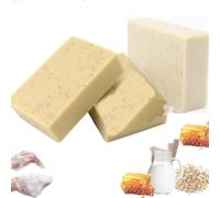Natural Oat Milk Soap, Handmade Oatmeal Scrub Soap, gently cleanses and moisturises all skin types. (3 pcs)