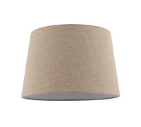 Classic Natural Oatmeal Linen Fabric Drum Lamp Shade with White Cotton Inner Lining | 30cm x 20cm | for Table or Pendant by Happy Homewares