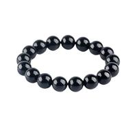 Natural Obsidian Bracelet for Men and Women, Ebony Bright Crystal Round Gemstone Beads Strings, Gifts 10mm
