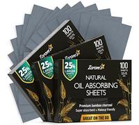 Natural Oil Blotting Sheets for Face with Bamboo Charcoal - 25% Larger - 3pk/300 Makeup Friendly Oil Absorbing Sheets for Face - Easy Dispensing Blotting Papers