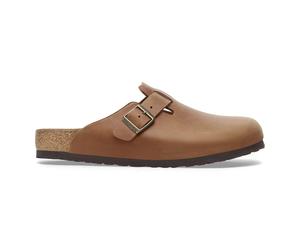 Natural oiled leather clogs Birkenstock Boston Marron 42