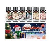 Natural Oils Set for Diffuser 6 Bottles, Christmas Oils Set, Winter Fragrance Oil for Oil Diffuser, Perfume Oil Gift Set for Spa - Christmas Tree, Mistletoe, Holiday Gift Set, Men