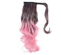 Natural Ombre Color Ponytails Wrap Around Ponytail Extension Wavy Synthetic Hair Perfect Looking(W-1BT2311)