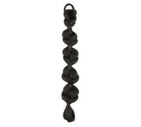 Natural One Pieces of Wig Bun Bubble Hair Extensions Lantern Ponytail with Hair Tie Synthetic Hairpiece Perfect Looking(Brownish Black)