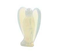Natural Opal Crystal Pocket Guardian Angel 1.5 inch Mini Gemstone Figurine Statue Angel for Healing Reiki Spiritual Gift Cute Meditation Office Room Desk Decor