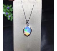 Natural Opal Necklace, Australian mining area, color changing and colorful, 925 silver