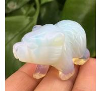 Natural Opal Quartz Carved Polar Bear Crystal Skull Bears Animal Figure
