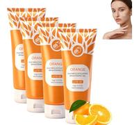Natural Orange Enzyme Exfoliating Gel 100g - Deep Cleansing & Moisturizing Face & Body Scrub, Gentle Peeling Gel for All Skin Types, Removes Dead Skin Cells for Smooth, Radiant Complexion (Orange-4pc)