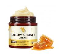 Natural Organic Grass-Fed Whipped Tallow Moisturizer Balm With Vitamin E, Deeply Hydrating For Face & Body, Softens Dry Skin, Honey Scent, For Adult All Skin Types, 4.2 Fl Oz