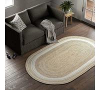 Natural Oval Handmade Jute Braided Rustic Rug