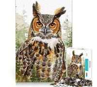 Natural Owl Paint Adult Jigsaw Puzzles1000 Pieces Mind Exercise Toy Tension Relief Design Assembly Lovely Present (38x26cm)