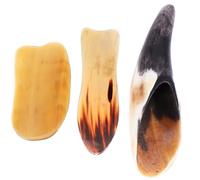 Natural Ox Horn Gua Sha Scraping Tool for Face and Body Massage 3pcs | Portable Self Care Aid, Simple to Clean, Mellow Textured Finish, for Legs Back Bath Time and Home Spa