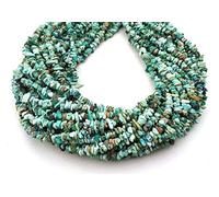 Natural Pack of 2 Strand 34” Arizona Turquoise Uncut Chips Beads/Freeform Shape Gemstone Beads|4-5 mm Plain Uneven Smooth Beads for Jewelry Making | Loose Beads | AAA Quality| Nugget Chips