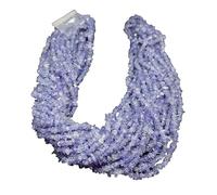 Natural Pack of 2 Strand 34” Tanzanite Uncut Chips Beads/Freeform Shape Gemstone Beads|4-5 mm Plain Uneven Smooth Beads for Jewelry Making | Loose Beads | AAA Quality| Nugget Chips
