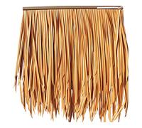 Natural Palm Thatch Roll20pcs Flame Retardant Fake Thatch Tiles for Gazebo Promenade Garden DecorationRealistic Artificial Grass Hair Grass (Yellow)