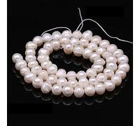 Natural Pearl Beads 100% Natural Freshwater Round Punching Pearl Loose Charms for Jewelry Making Necklace Bracelet 2 Strands 7-8mm White