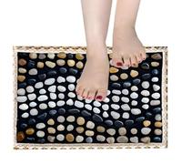 Natural Pebble Foot Massage Mat - Reflexology Relaxation Tool for Tired Feet, Perfect Stress-Relief Gift for Parents, Friends & Loved Ones, Home/Office Use(40cmx60cm)