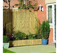 Natural Peeled Reed Fence Wooden Bamboo Fence Garden Screening Fence Sun Shelter Privacy Panel Roll (1.5m x 4m)