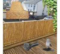 Natural Peeled Reed Screening Roll, 80cm 100cm Reed Fence Screening Garden Sunscreen Privacy Fence Panels For Outdoor, Balcony，Patio Ideal For Privacy And Sun Protection