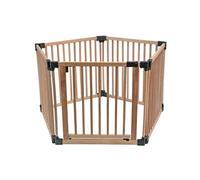 Safetots Wooden Play Den Pentagon 5 X 80Cm, Natural Wood, 76Cm High, With Soft Foam Play Mat, Warm Rose, 150Cm X 150Cm