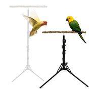Natural Pepper Wood Parrot Perch Toy, Height Adjustable Bird Stand for Small to Medium Birds, Indoor and Outdoor Use