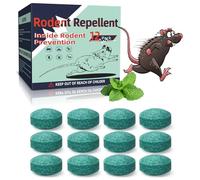 Natural Peppermint Oil Rat & Mouse Repellent Pellets for Home Use, 12-Pack Strong Rodent Deterrent for Indoors and Outdoors in Garage, Attic