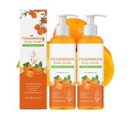 Natural Persimmon Shower Gel for Body Odour, Deodorant Persimmon Body Wash & Soap Bar Set for Older People, Deep Refreshing & Cleansing Kit for Women and Men, 100ml (2pc)
