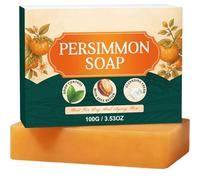 Natural Persimmon Soap Bar for Old People Smell and Body Odor Control Organic Deodorizing Body Wash Soap for Men and Women Gentle Skin Brightening Moisturizing Cleanser for All Skin Types (1pcs)