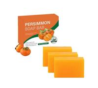 Natural Persimmon Soap Bar for Old People Smell, Handmade Deodorising Bar Soap, Body Odour Control & Deep Cleaning for Sensitive Skin, Daily Hand & Face Wash for Women and Men, 100g (3pc)