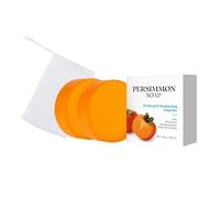 Natural Persimmon Soap for Body Odour Control, Round Exfoliating Deodorising Bar for Women & Men, Deep Cleansing Soft Skin, Daily Shower Soap for All Skin Types, 100g (2pc)