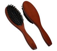 Natural Pig Hair Comb Lo Tus Wooden Massage Beauty Brush with Air Bag for Scalp Stimulation -Static Detangling Tool for Thick Curly and Fine Hair Gentle Smoothing Finish Ergonomic Grip (Brown, 22x6cm)