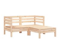 (natural pine, 1 pcs/2x corner + footrest) vidaXL Garden Sofa Outdoor Sofa Wooden Sectional Sofa Seat Solid Wood Pine