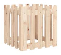 (natural pine, 50 x 50 x 50 cm) vidaXL Garden Raised Bed with Fence Design Outdoor Planter Solid Wood Pine