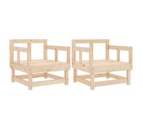 (natural pine, armchair (2 pcs)) vidaXL Garden Middle Sofa Footrest Outdoor Sofa Coffee Table Solid Wood Pine