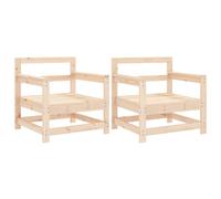 (natural pine, armchair) vidaXL Garden Middle Sofas Outdoor Sofa Sectional Sofa 2 pcs Solid Wood Pine