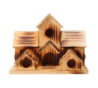 Natural Pine Bird Shelter Having Several Chambers for Small Birds Like Wrens and Bluebirds Garden Bird Shelter