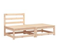 (natural pine, chair + footrest) vidaXL Garden Lounge Set Outdoor Lounge Set Corner Sofa Couch Solid Pinewood