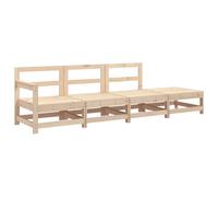 (natural pine, corner + 2x middle + footrest) vidaXL Garden Middle Sofas Outdoor Sofa Sectional Sofa 2 pcs Solid Wood Pine