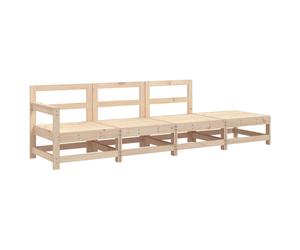 (natural pine, corner + 2x middle + footrest) vidaXL Garden Middle Sofas Outdoor Sofa Sectional Sofa 2 pcs Solid Wood Pine