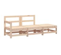 (natural pine, corner + middle + footrest) vidaXL Garden Middle Sofas Outdoor Sofa Sectional Sofa 2 pcs Solid Wood Pine