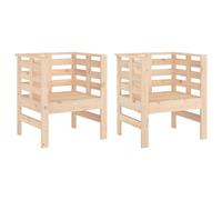 Garden Chairs Outdoor Chair Seat Patio Armchair 2 pcs Solid Wood Pine vidaXL