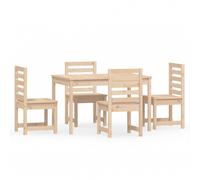 (natural pine) vidaXL Garden Dining Set Patio Dining Table and Chair 5 Piece Solid Wood Pine