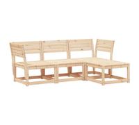 (natural pine) vidaXL Garden Lounge Set 4 Piece Outdoor Lounge Set Sofa Set Solid Wood Pine
