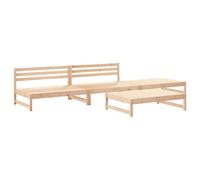 4 Piece Garden Lounge Set Solid Wood Pine