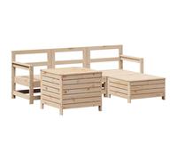 (natural pine) vidaXL Garden Sofa Set 5 Piece Outdoor Sofa Corner Sofa White Solid Wood Pine