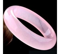 Natural Pink Agate Bangle for Womens Retro Chinese Hibiscus Jade Bangles Jewelry (Size : 64mm)