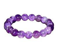 Natural Pink Amethyst 10mm Smooth Cut Beads Gemstone Stretch Bracelet Round Shape Stone Pink Color 7 Inch Stretchable Wristband For Unisex Healing Meditation Prosperity Gift & Luck |L_STBC_00321_6.5