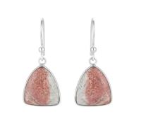 Natural Pink Crazy Lace Agate Gemstone 15X15mm Dangle Earring |LK_SDAN_0220