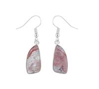 Natural Pink Crazy Lace Agate Gemstone 20X11mm Dangle Earring |LK_SDAN_0685